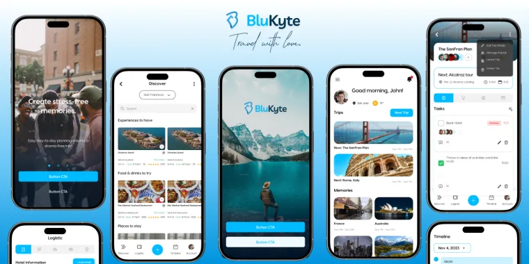 BluKyte trip planning app screenshot