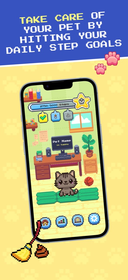 StepPals App Store screen: take care of your pet by hitting your daily step goals