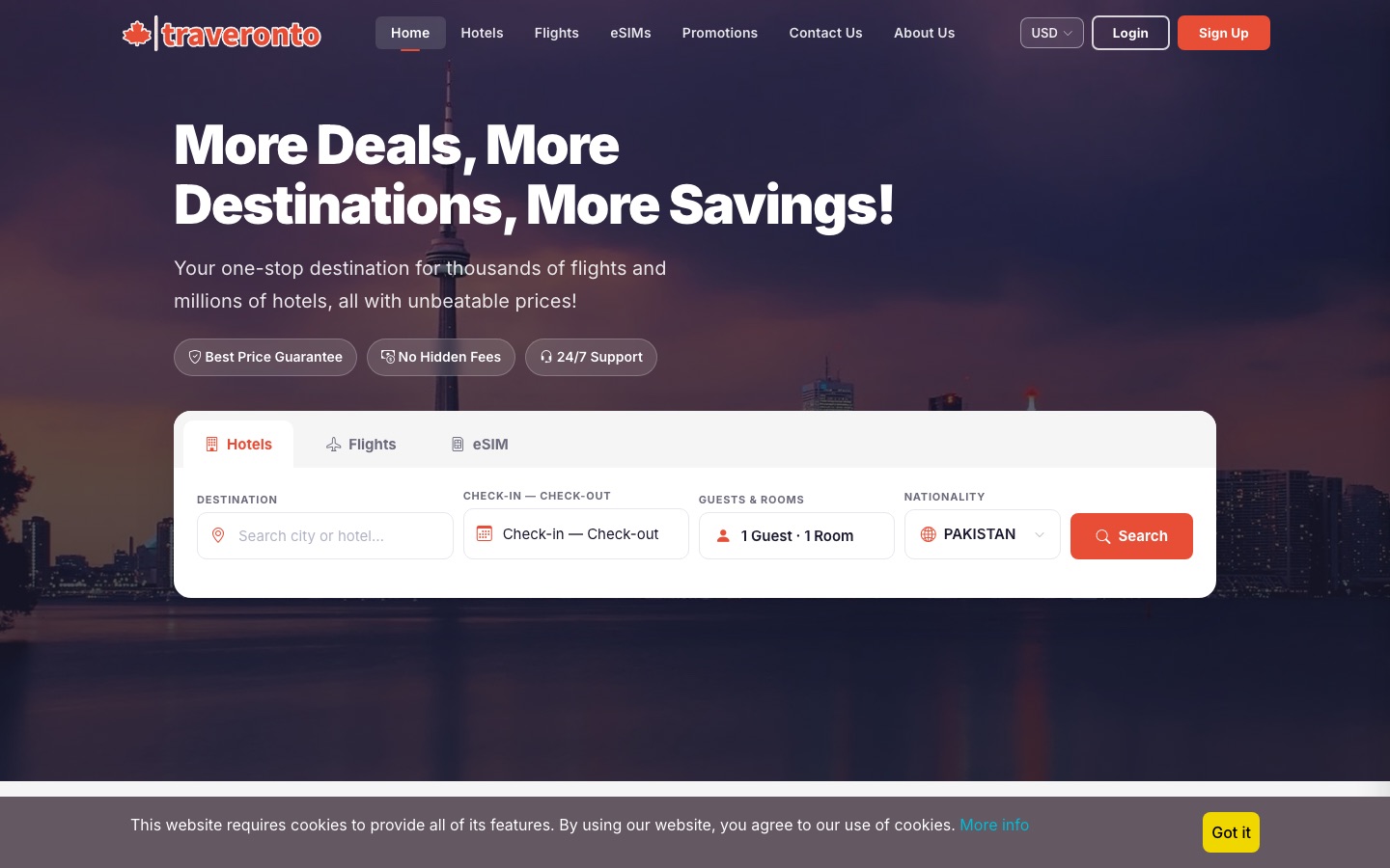 traveronto.com home page